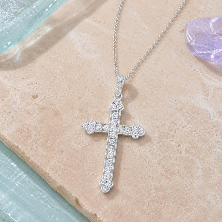 N1854 - 14K Gold Diamond Crucifix Cross Pendant