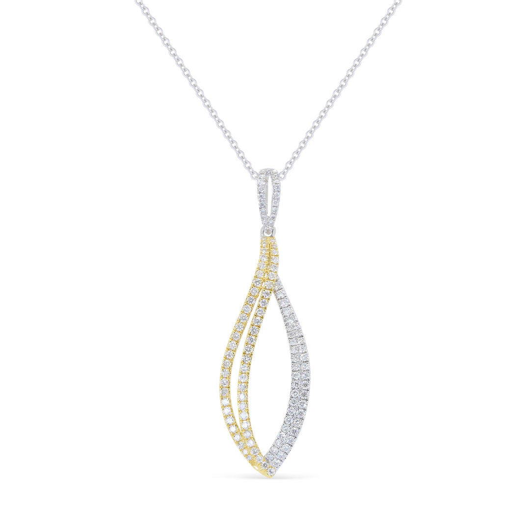 Beautiful Hand Crafted 18K Two Tone Gold White Diamond Milano Collection Pendant