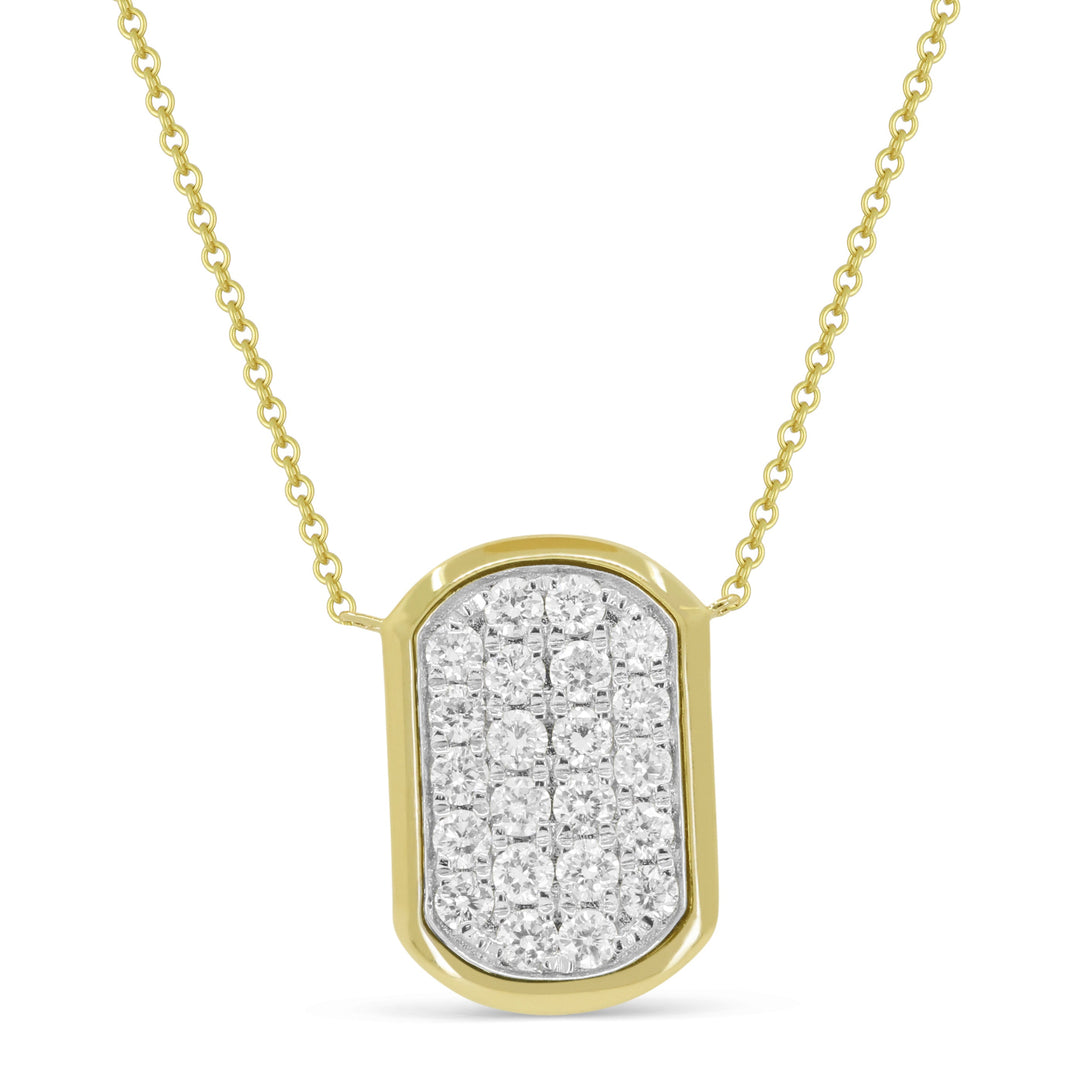 Beautiful Hand Crafted 14K Two Tone Gold White Diamond Milano Collection Pendant