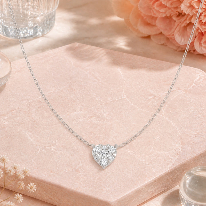 N1863 - 14K Gold Diamond Heart Necklace