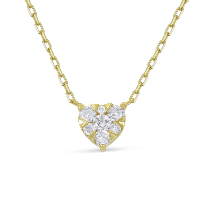 Beautiful Hand Crafted 14K Yellow Gold White Diamond Milano Collection Necklace