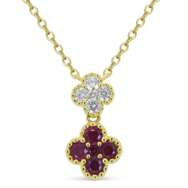 Beautiful Hand Crafted 18K Yellow Gold  Ruby And Diamond Arianna Collection Pendant