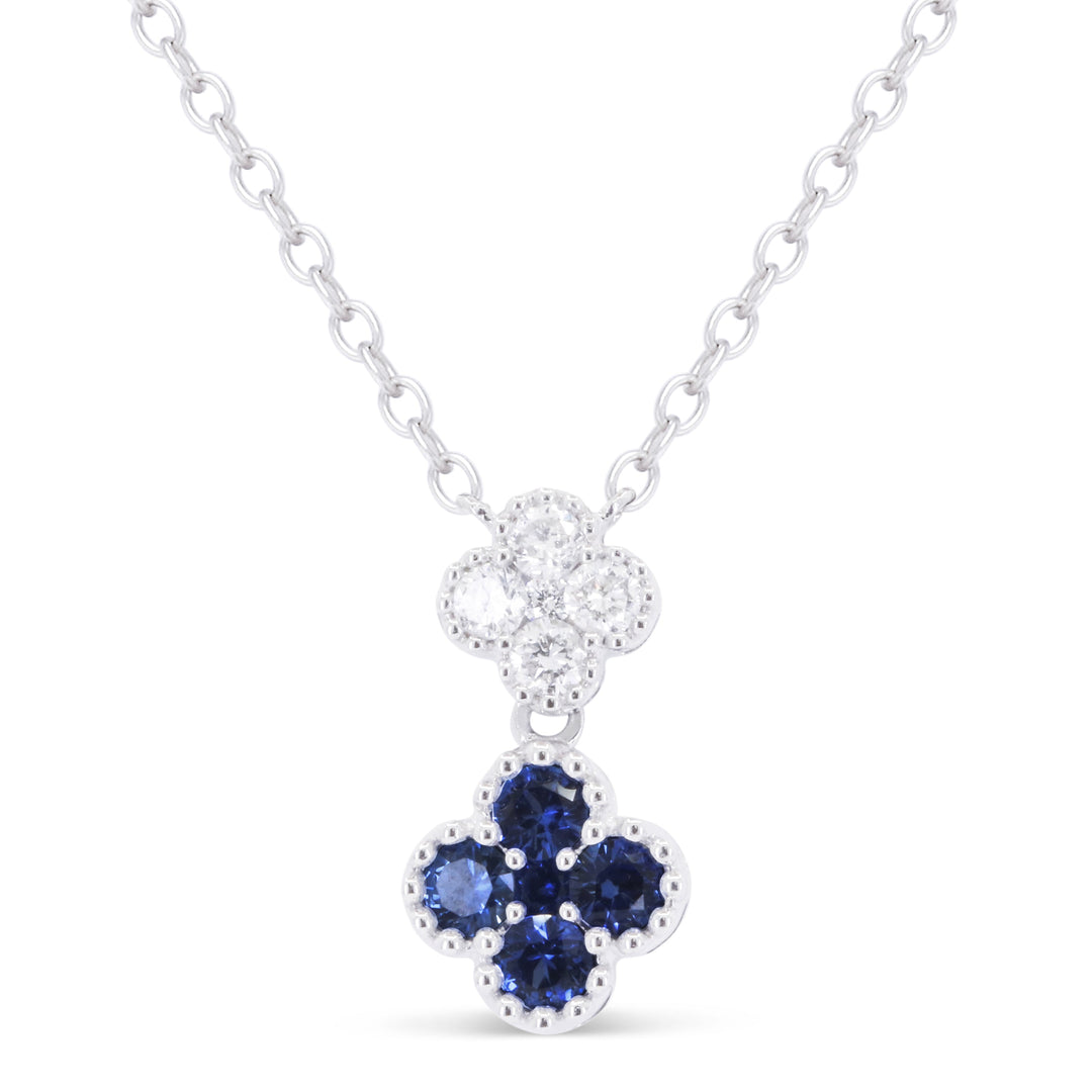 Madison L 18K White Gold Sapphire Flower Pendant - style N1868SAW