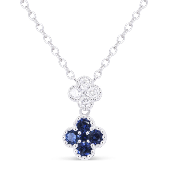 Beautiful Hand Crafted 18K White Gold  Sapphire And Diamond Arianna Collection Pendant