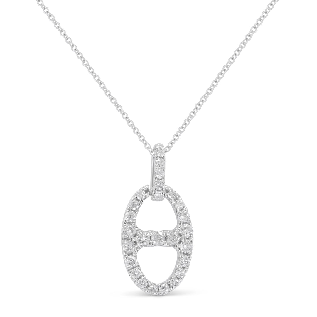 Beautiful Hand Crafted 14K White Gold White Diamond Milano Collection Pendant