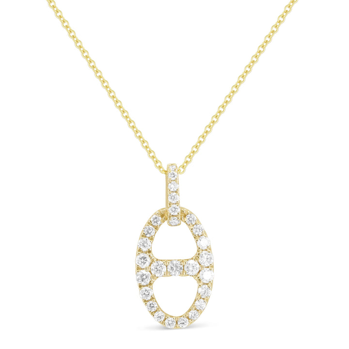Beautiful Hand Crafted 14K Yellow Gold White Diamond Milano Collection Pendant