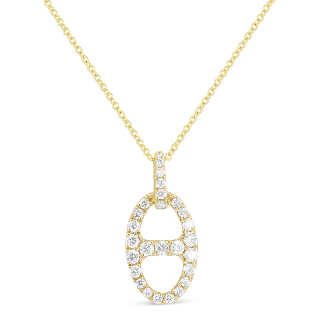 Beautiful Hand Crafted 14K Yellow Gold White Diamond Milano Collection Pendant