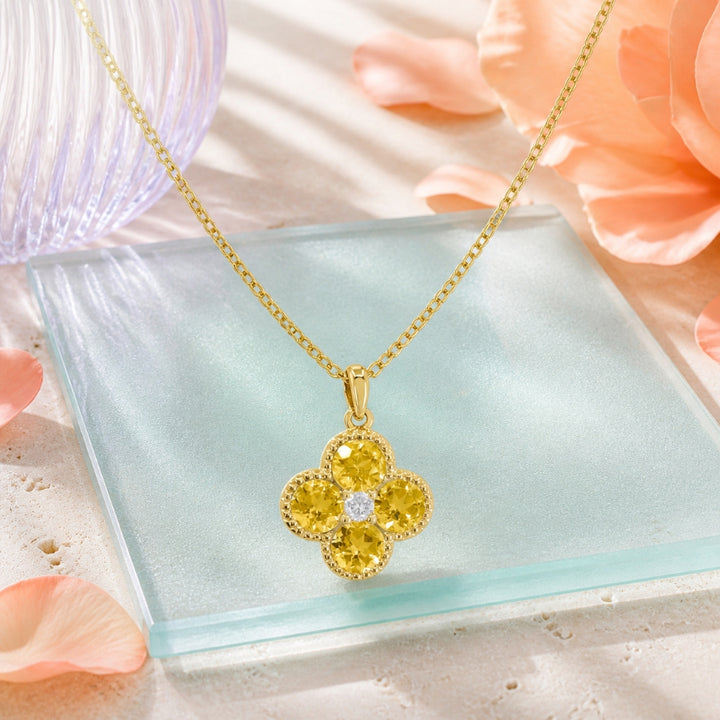 Madison L 14K Yellow Gold Citrine Flower Pendant - style N1871CTY