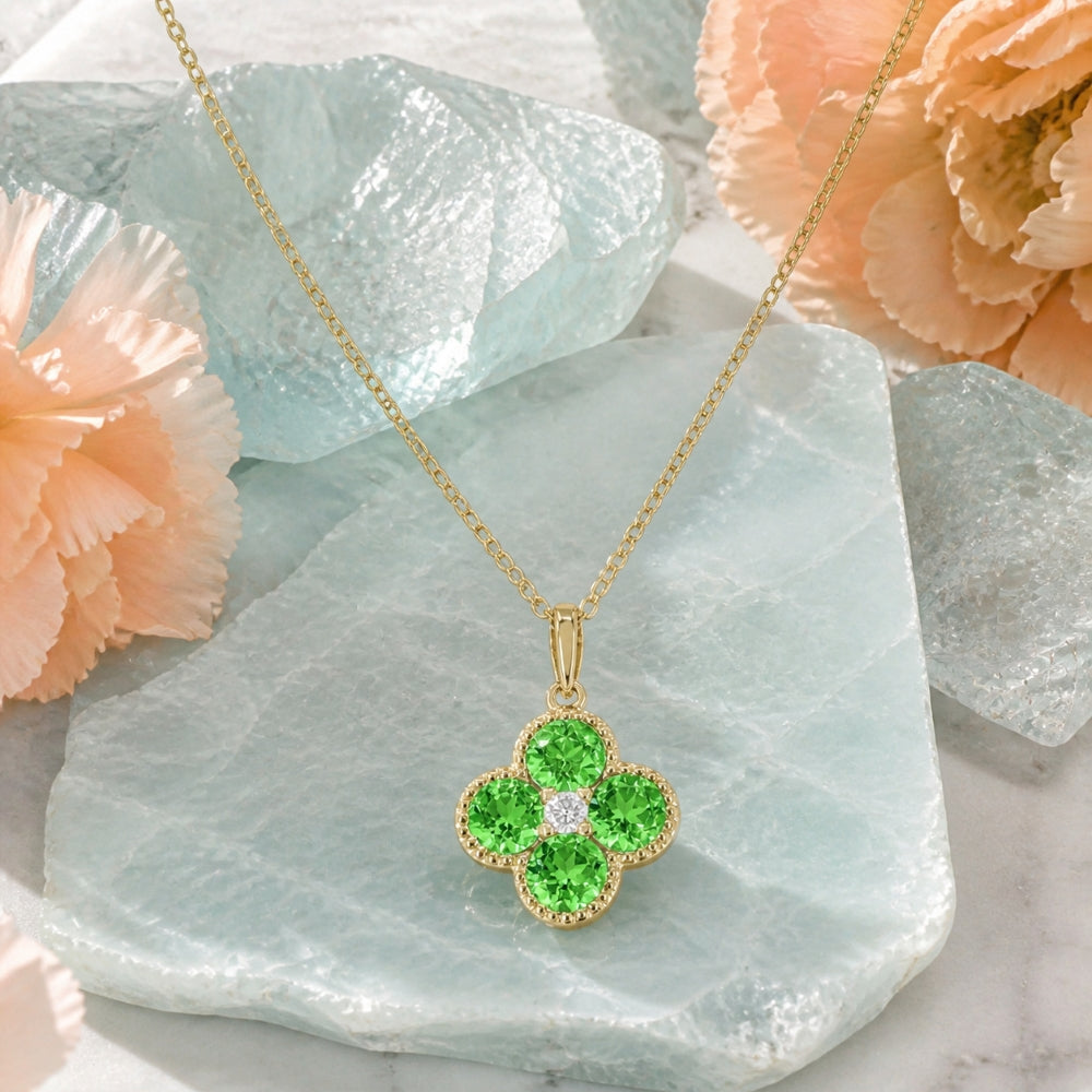 Madison L 14K Yellow Gold Tsavorite Flower Pendant - style N1871GGY