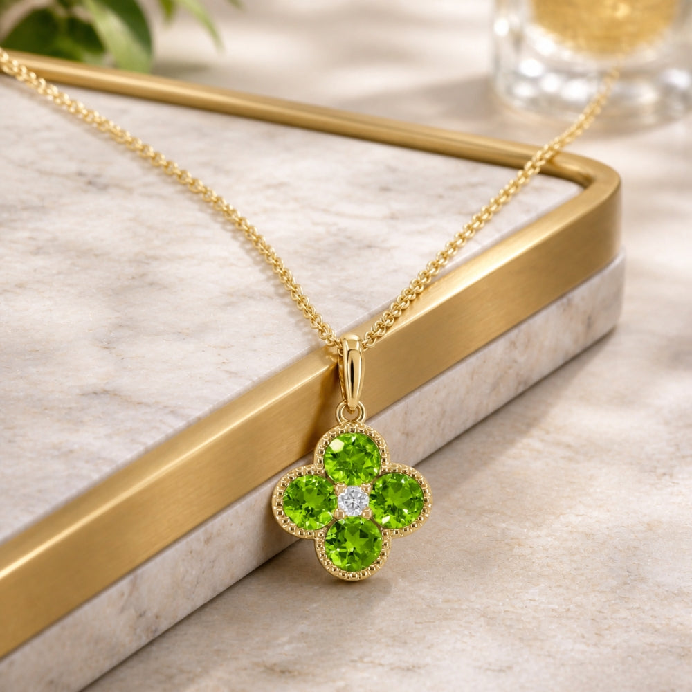 Madison L 14K Yellow Gold Peridot Flower Pendant - style N1871PRY