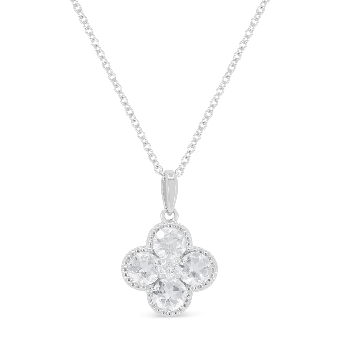 Beautiful Hand Crafted 14K White Gold White Diamond Milano Collection Pendant