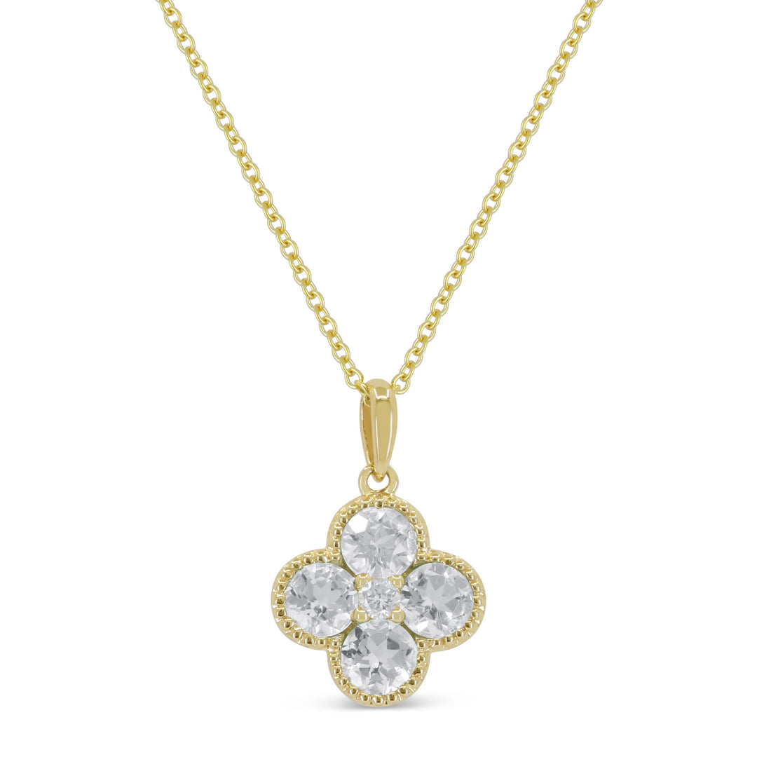 Beautiful Hand Crafted 14K Yellow Gold White Diamond Milano Collection Pendant