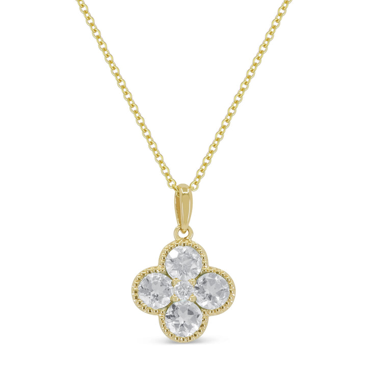 Beautiful Hand Crafted 14K Yellow Gold White Diamond Milano Collection Pendant
