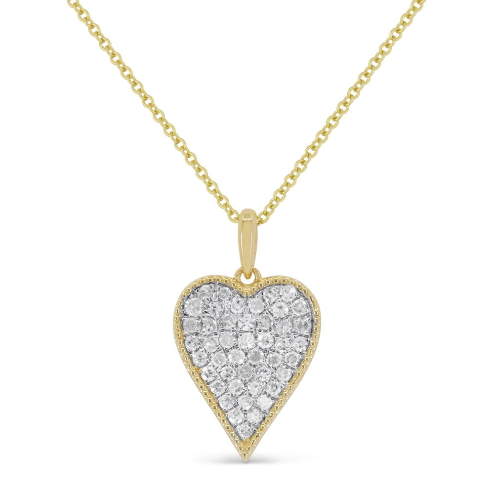 Beautiful Hand Crafted 14K Yellow Gold White Diamond Milano Collection Pendant