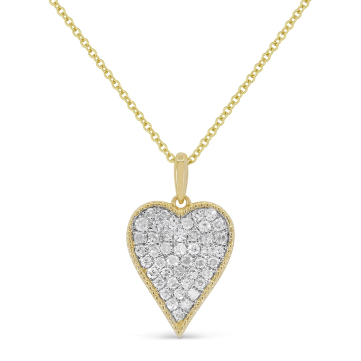 Beautiful Hand Crafted 14K Yellow Gold White Diamond Milano Collection Pendant