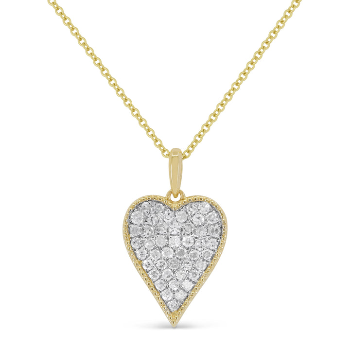 Beautiful Hand Crafted 14K Yellow Gold White Diamond Milano Collection Pendant