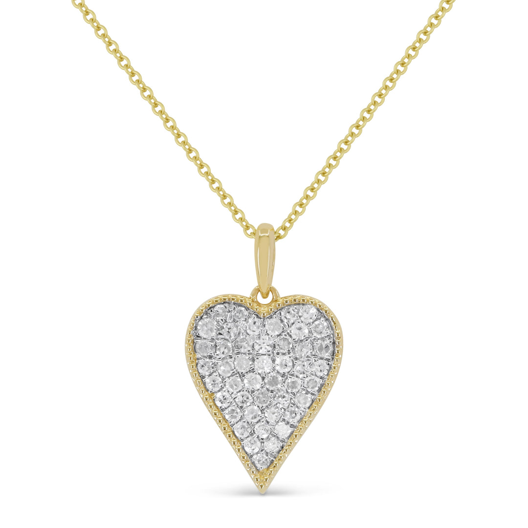 Beautiful Hand Crafted 14K Yellow Gold White Diamond Milano Collection Pendant