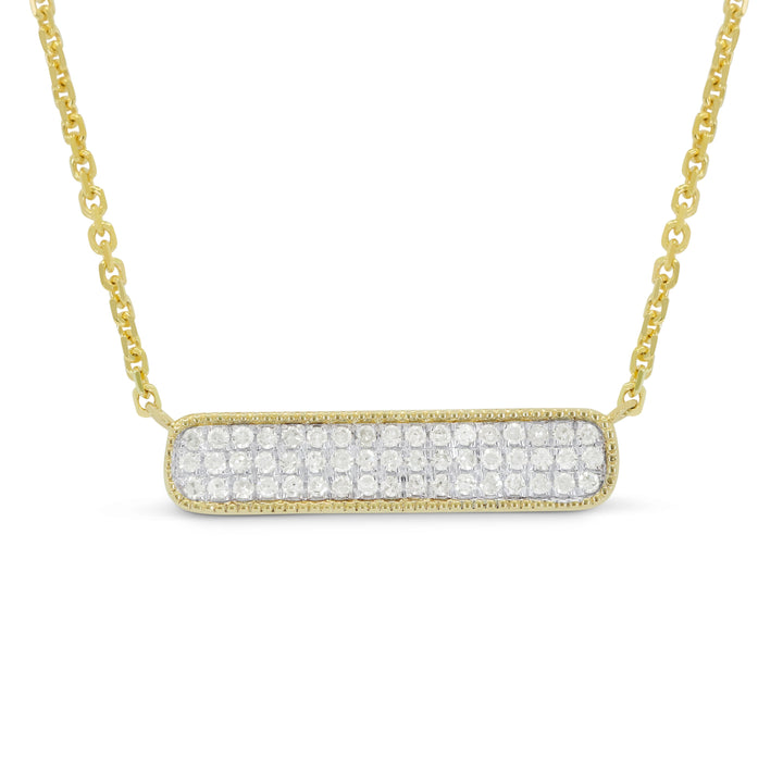 Beautiful Hand Crafted 14K Yellow Gold White Diamond Milano Collection Necklace