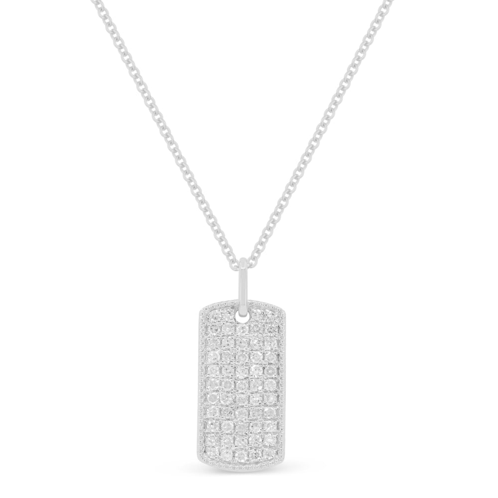 Beautiful Hand Crafted 14K White Gold White Diamond Milano Collection Pendant