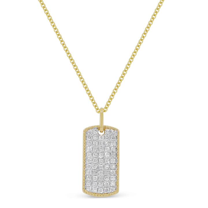 Beautiful Hand Crafted 14K Yellow Gold White Diamond Milano Collection Pendant