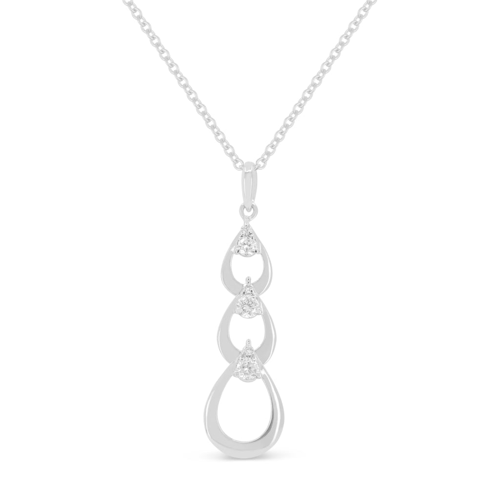 Beautiful Hand Crafted 14K White Gold White Diamond Milano Collection Pendant