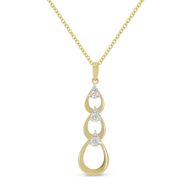 Beautiful Hand Crafted 14K Yellow Gold White Diamond Milano Collection Pendant
