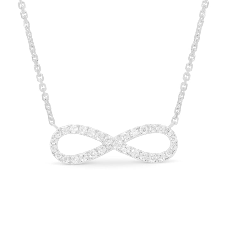 Beautiful Hand Crafted 14K White Gold White Diamond Milano Collection Necklace