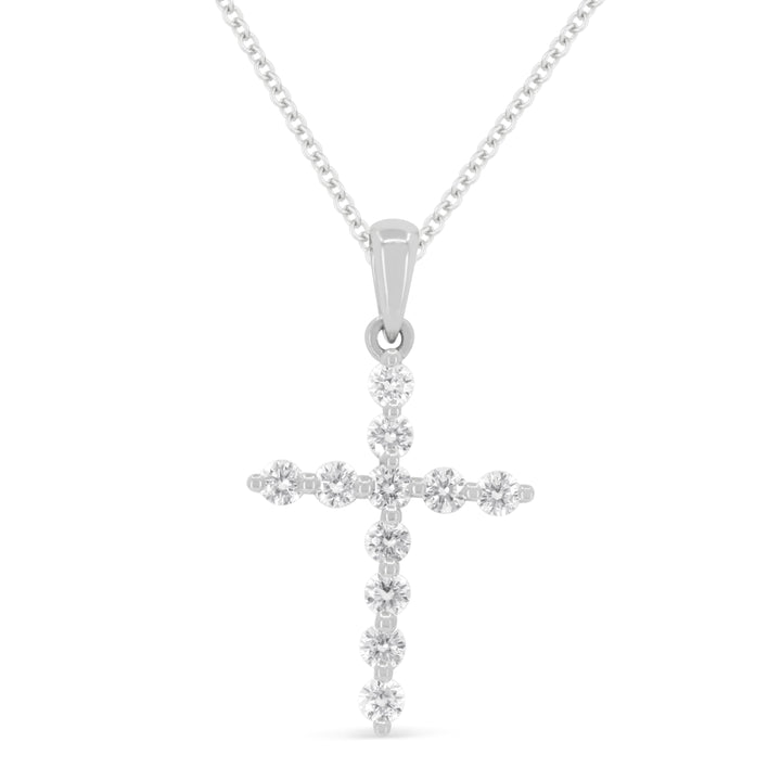 Beautiful Hand Crafted 14K White Gold White Diamond Religious Collection Pendant