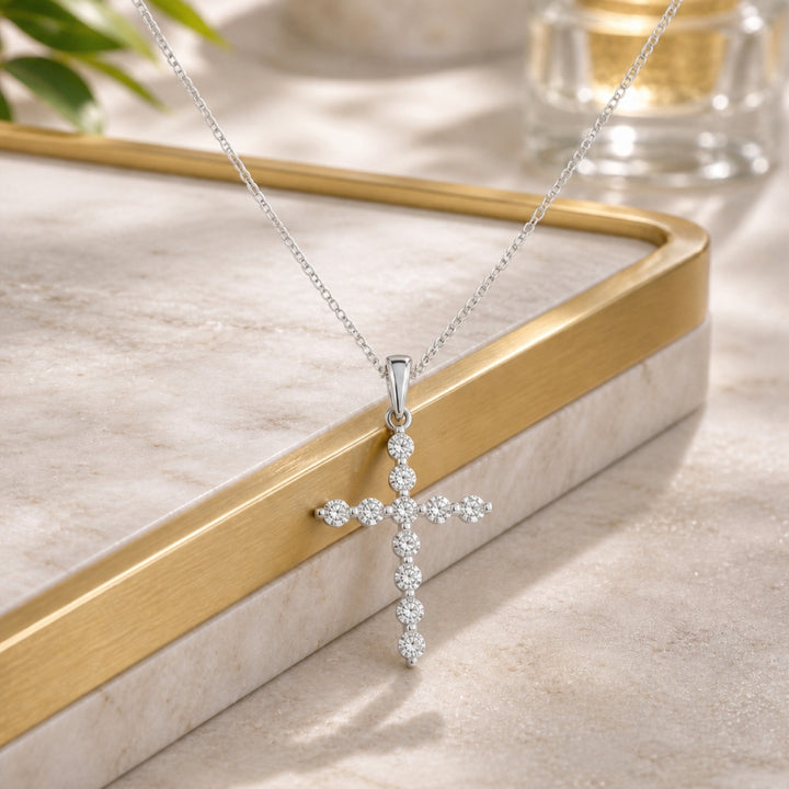 N1894 - 14K Gold Diamond Crucifix Cross Pendant