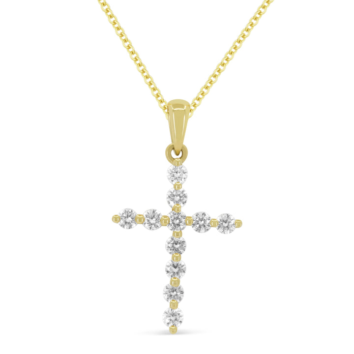 Beautiful Hand Crafted 14K Yellow Gold White Diamond Religious Collection Pendant