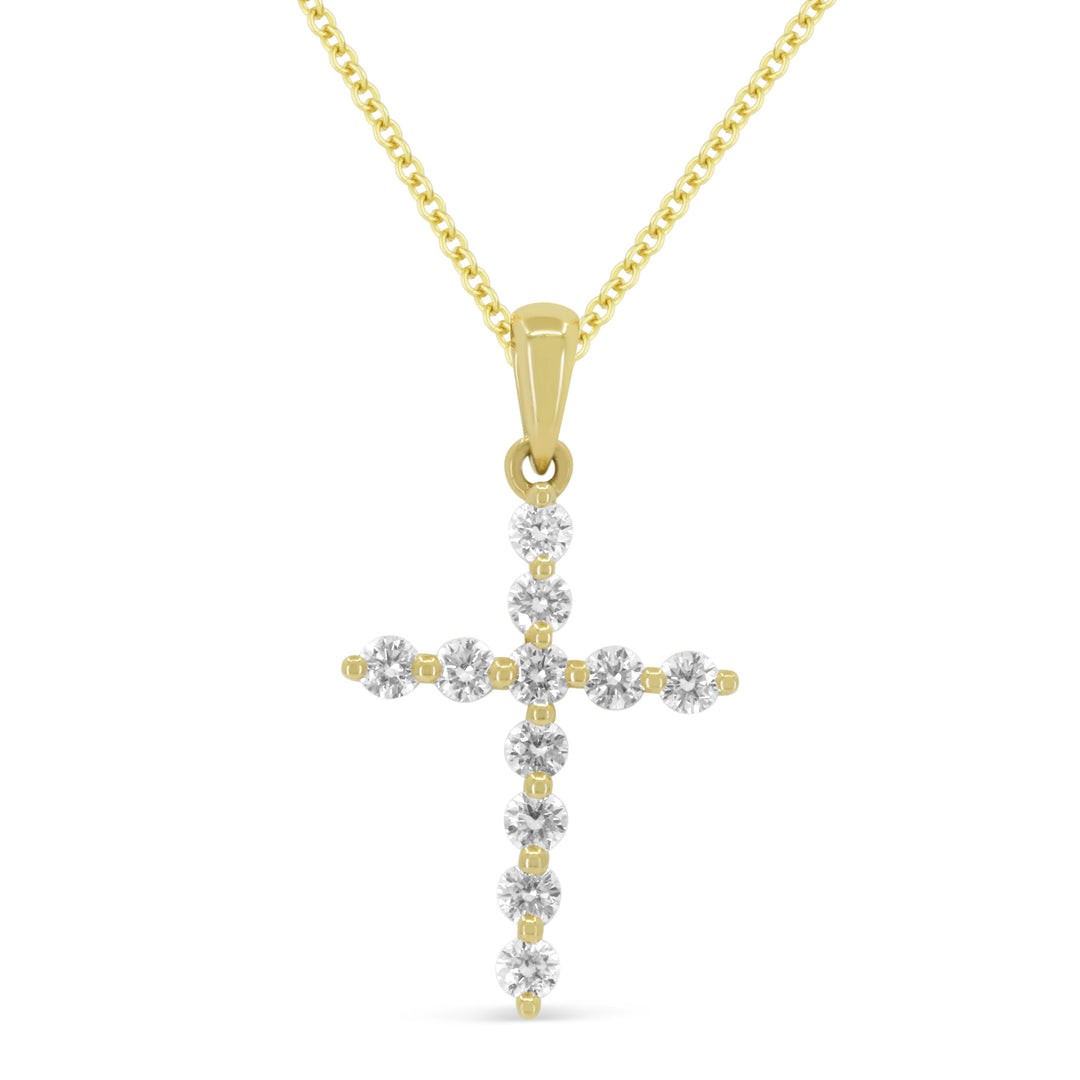 Beautiful Hand Crafted 14K Yellow Gold White Diamond Religious Collection Pendant