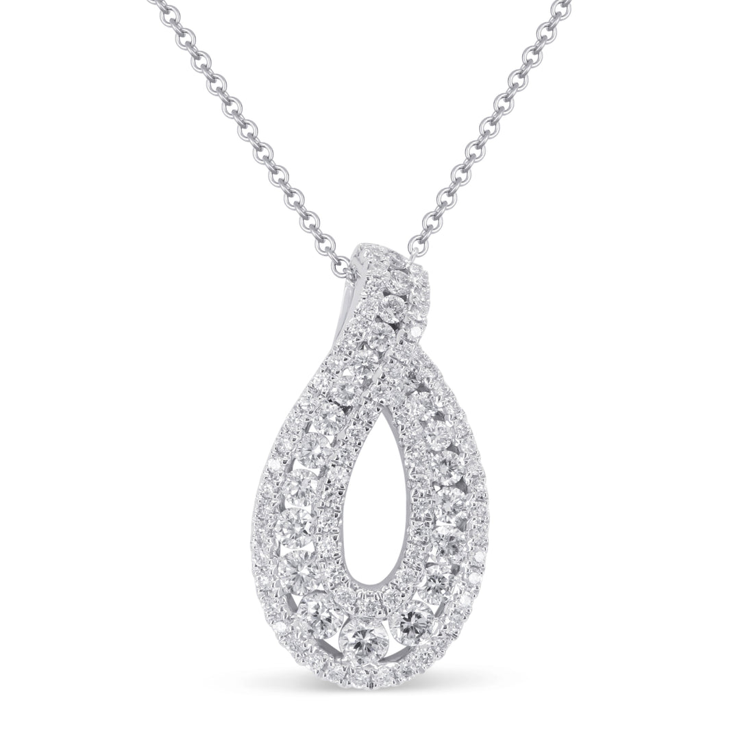 Beautiful Hand Crafted 14K White Gold White Diamond Milano Collection Pendant