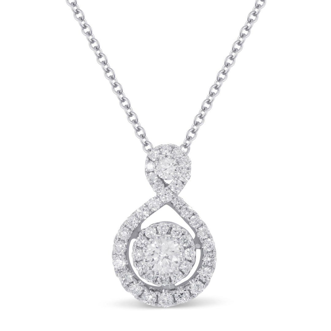 Beautiful Hand Crafted 14K White Gold White Diamond Milano Collection Pendant