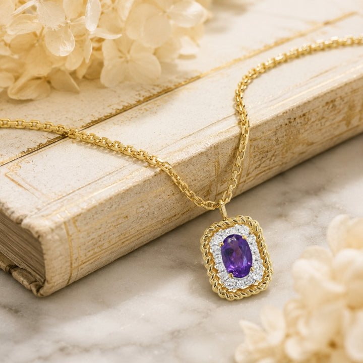 N1906 - 14K Yellow Gold Rectangle Pendant
