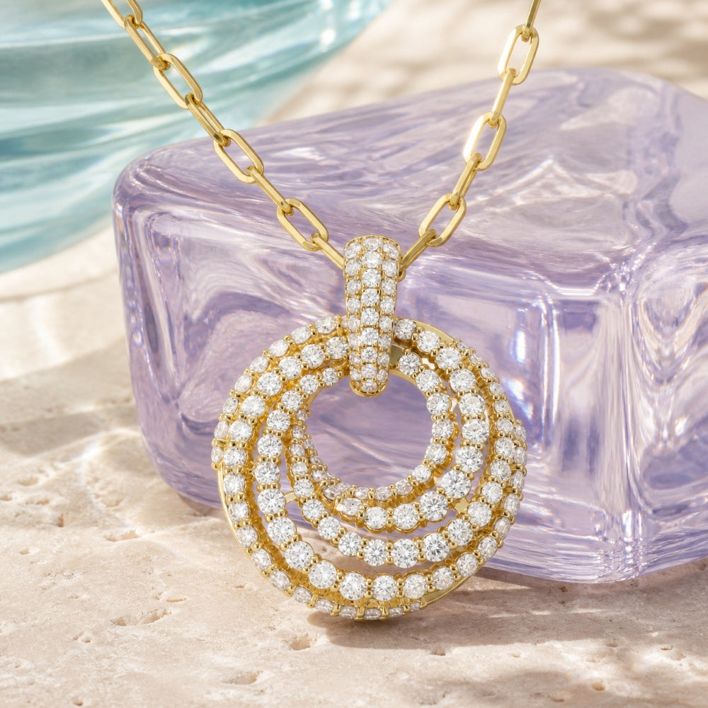 N1909 - 14K Yellow Gold Diamond Pendant