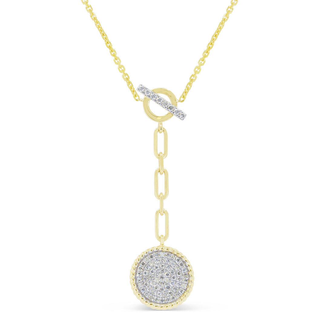 Beautiful Hand Crafted 14K Yellow Gold White Diamond Milano Collection Necklace