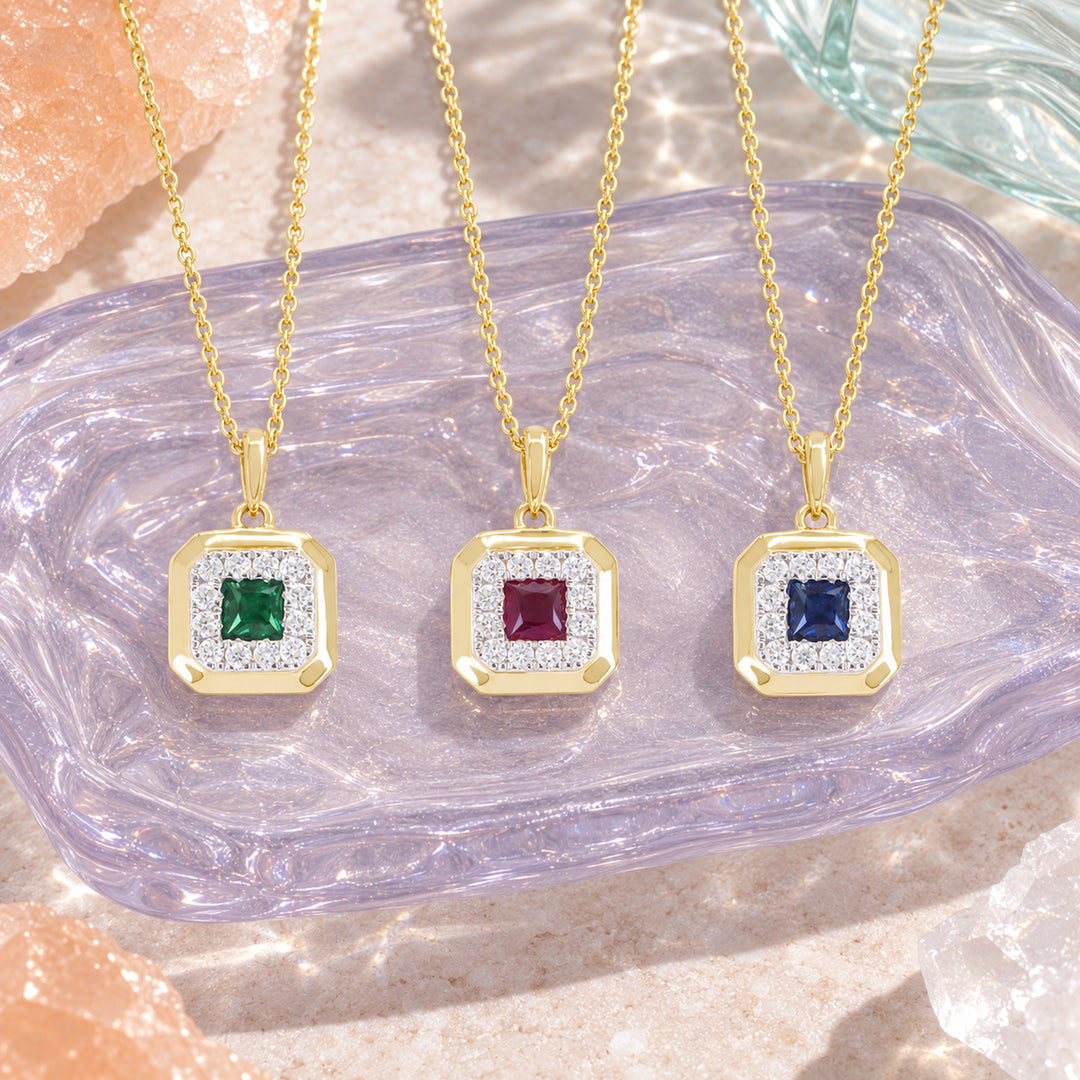 N1915 - 14K Yellow Gold Cushion Pendant