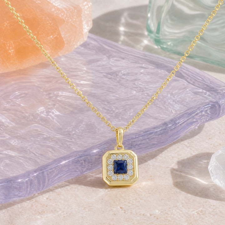 N1915 - 14K Yellow Gold Cushion Pendant
