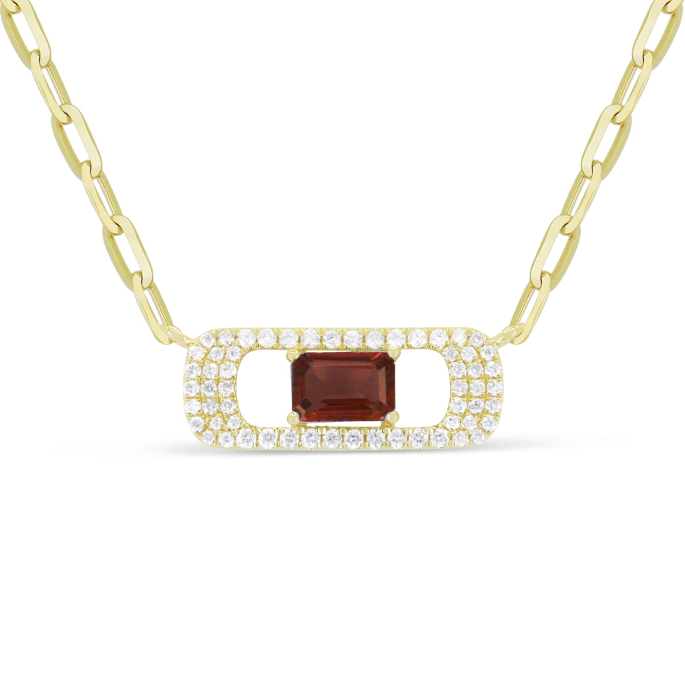 Madison L 14K Yellow Gold Garnet Necklace - style N1916GAY