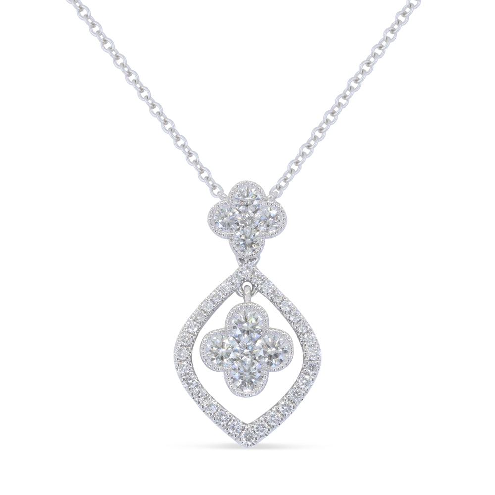 Beautiful Hand Crafted 18K White Gold White Diamond Milano Collection Necklace