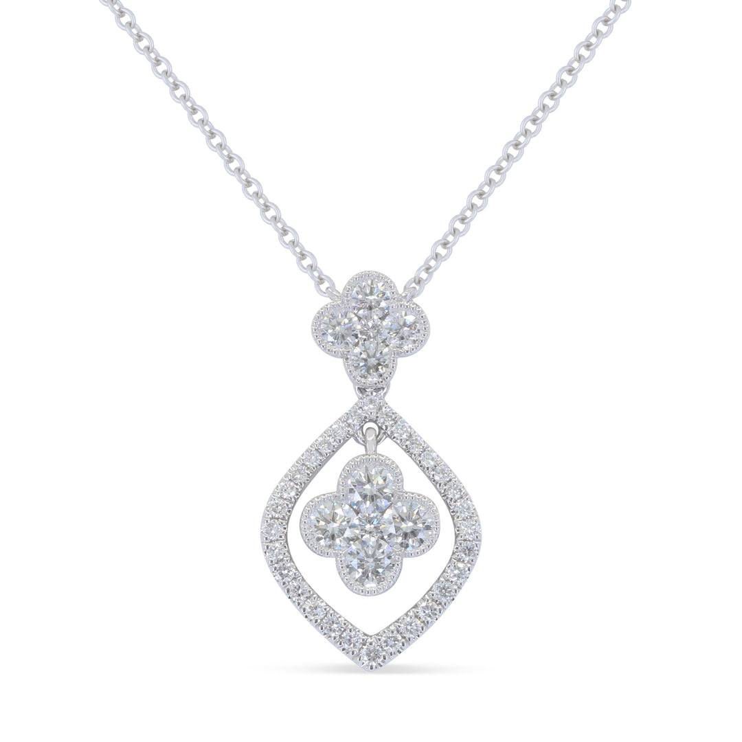 Beautiful Hand Crafted 18K White Gold White Diamond Milano Collection Necklace