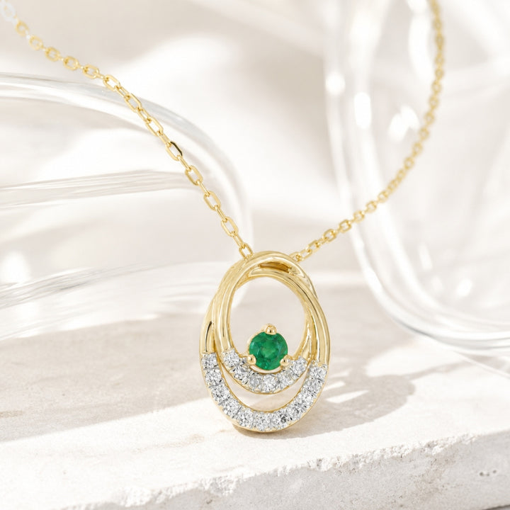 N1934 - 14K & 18K Gold Emerald, Ruby & Sapphire Pendant