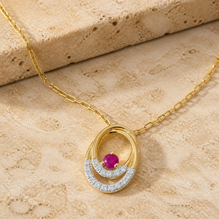 N1934 - 14K & 18K Gold Emerald, Ruby & Sapphire Pendant