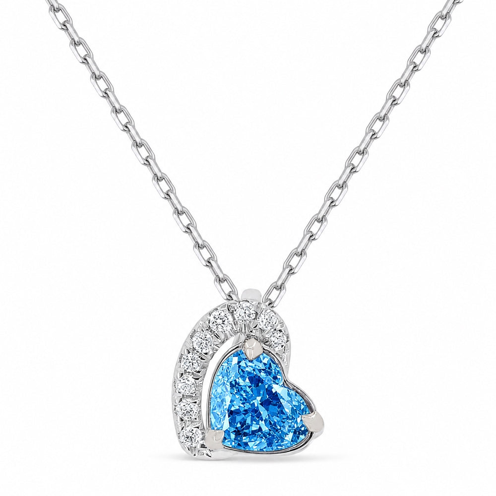 Madison L 14K White Gold Fancy Blue Diamond Heart Pendant - style N1942BDW