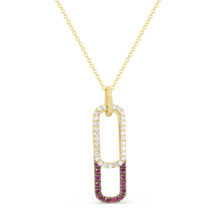 Beautiful Hand Crafted 14K Yellow Gold  Ruby And Diamond Arianna Collection Pendant