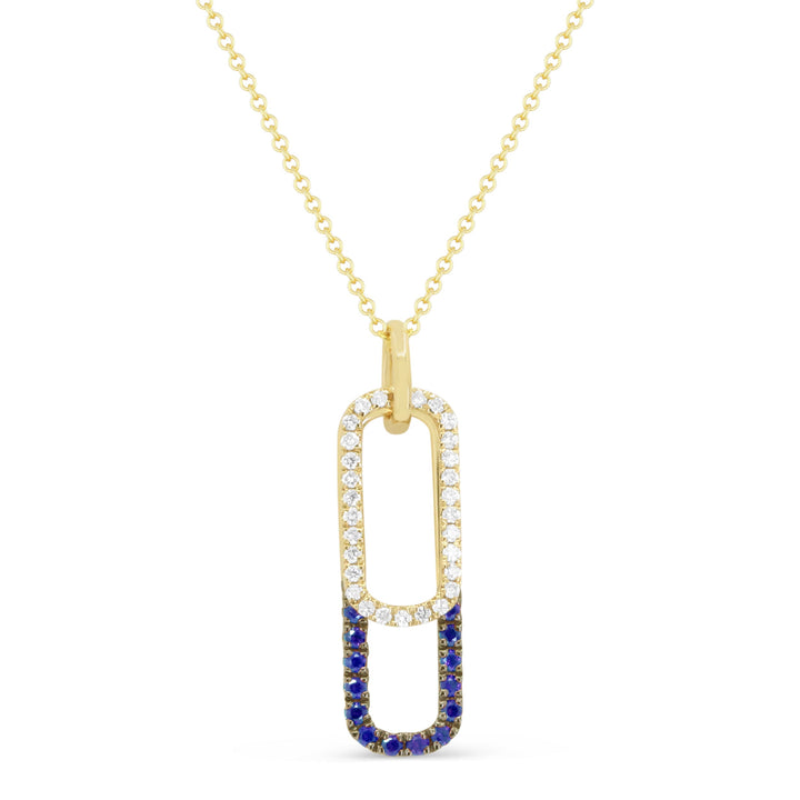 Beautiful Hand Crafted 14K Yellow Gold  Sapphire And Diamond Arianna Collection Pendant