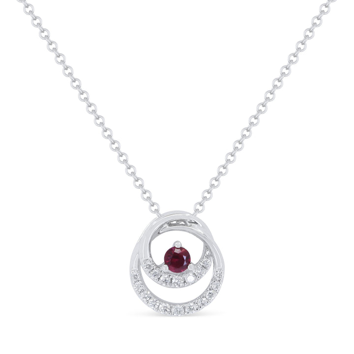 Beautiful Hand Crafted 18K White Gold  Ruby And Diamond Arianna Collection Pendant