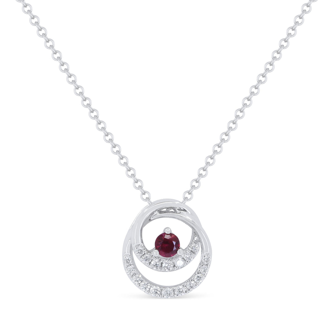 Beautiful Hand Crafted 18K White Gold  Ruby And Diamond Arianna Collection Pendant