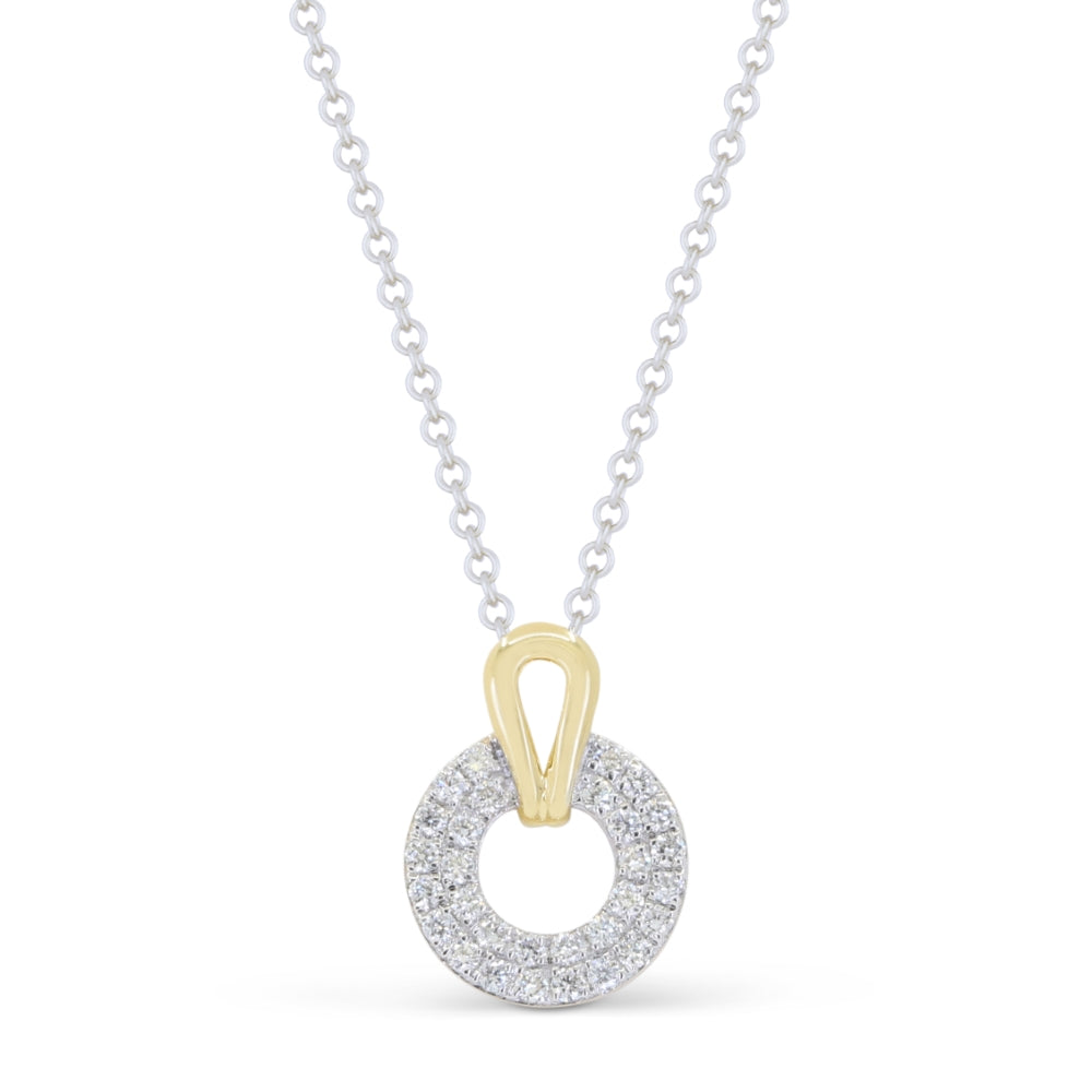 Beautiful Hand Crafted 14K Yellow Gold White Diamond Milano Collection Pendant