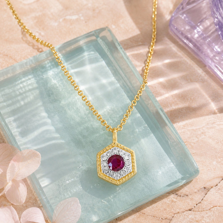 N1960 - 14K Yellow Gold Diamond Necklace